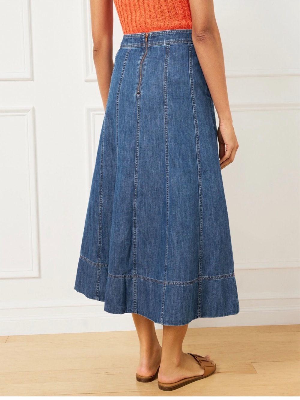 TALBOTS SIZE 8 DENIM FIT & FLARE SKIRT - LA JOLLA WASH - Excellent Condition - Picture 4 of 7
